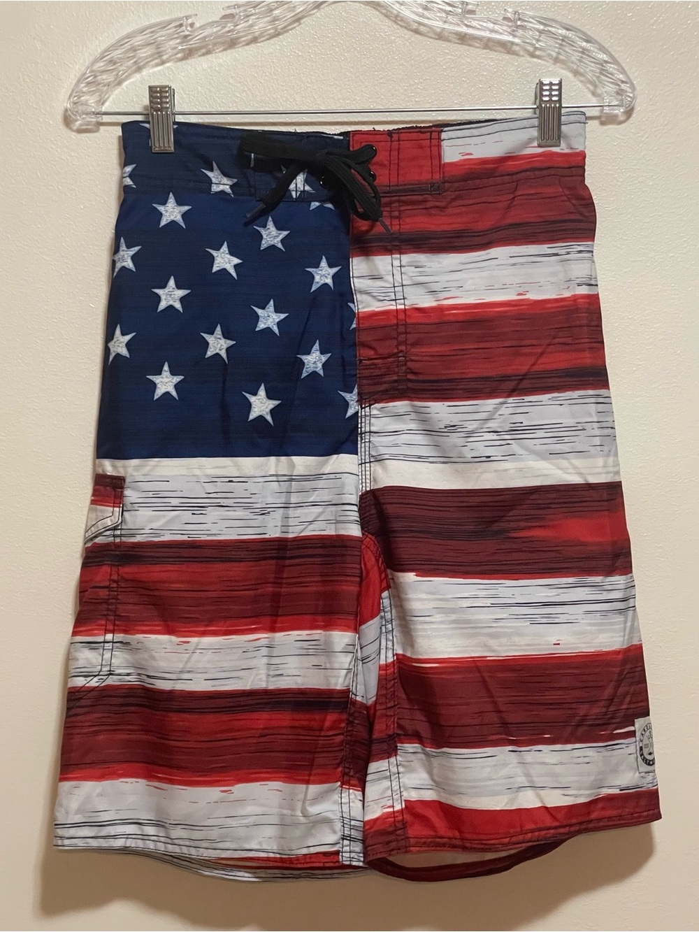 American Flag swim trunks- Red, White & Blue